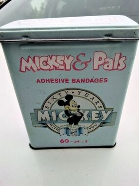 Disney Mickey & Pals Sixty Years With You Adhesive Bandages Tin Bandage Tin